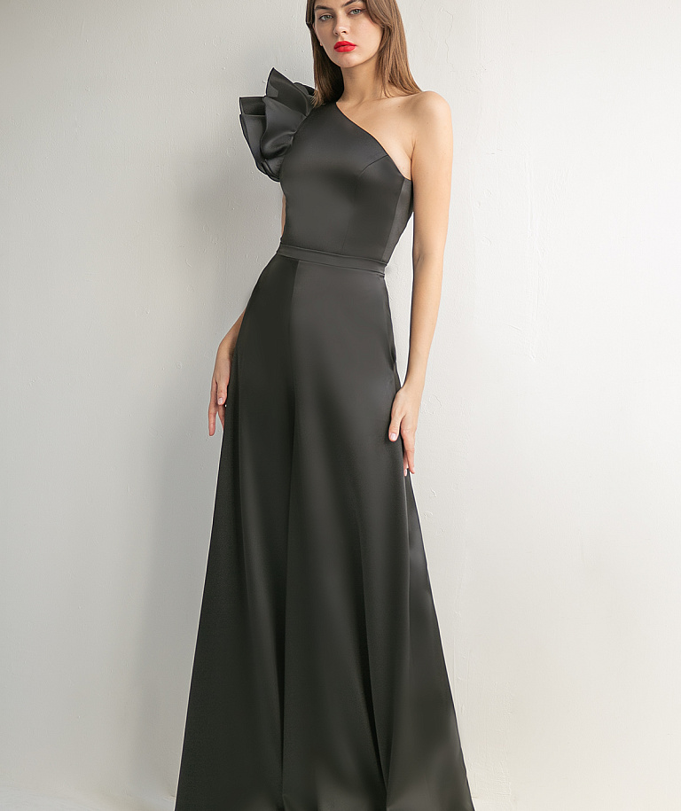 Черный вечерний комбинезон