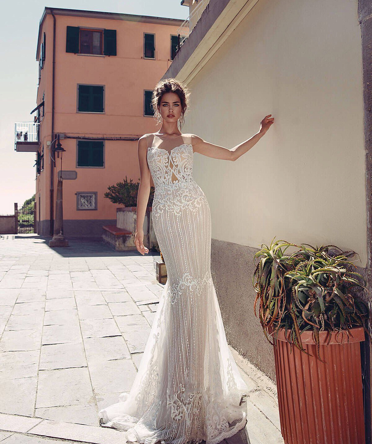 Свадебное платье русалка в авторском кружеве