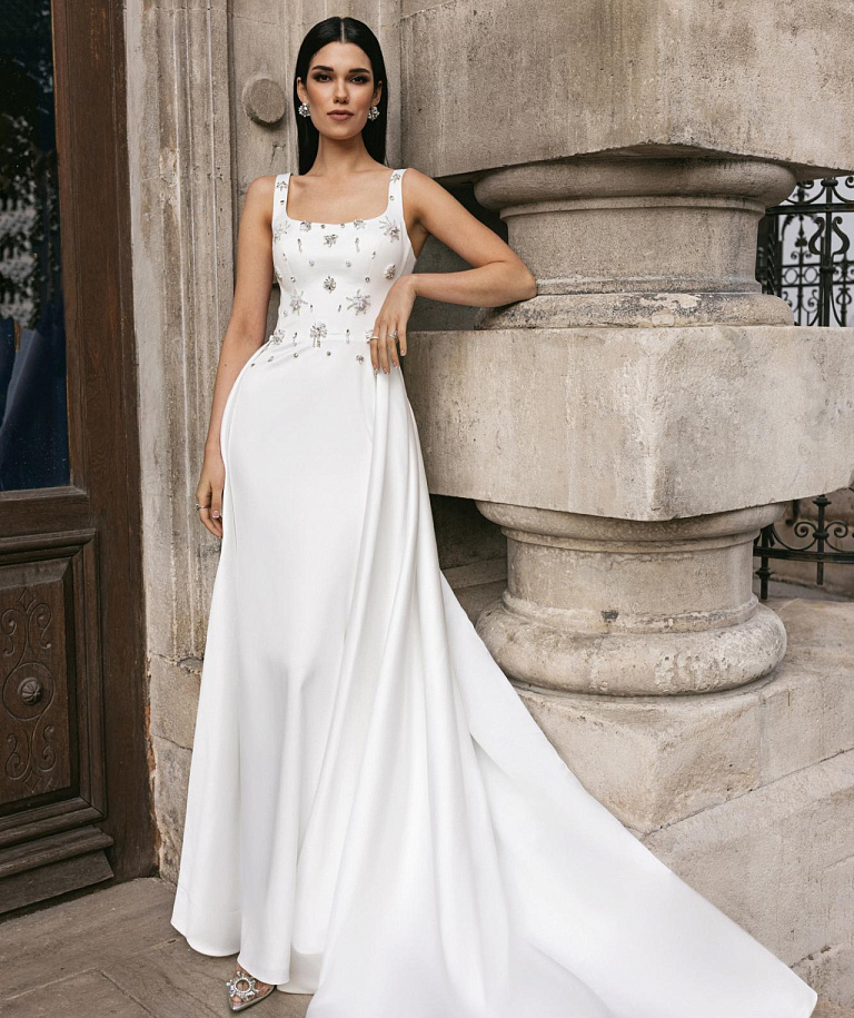 Свадебное платье русалка со съемной юбкой